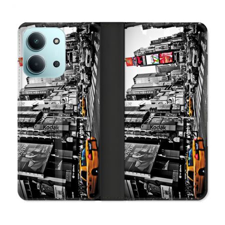 Housse cuir portefeuille Pour Xiaomi Redmi 15C 4G Voyage Amerique USA New York Taxi