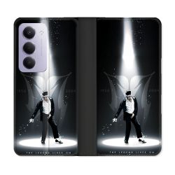 Housse cuir portefeuille Pour Xiaomi Redmi 15 5G Michael Jackson Noir