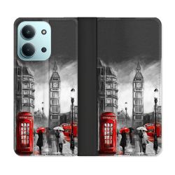Housse cuir portefeuille Pour Xiaomi Redmi 15C 4G Voyage Angleterre Londres Vintage