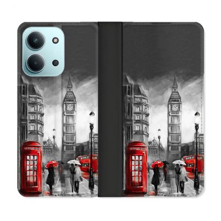 Housse cuir portefeuille Pour Xiaomi Redmi 15C 4G Voyage Angleterre Londres Vintage