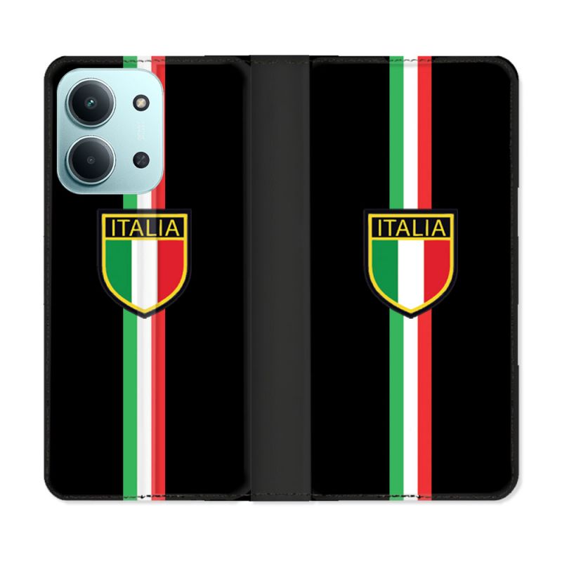 Housse cuir portefeuille Pour Xiaomi Redmi 15C 4G Voyage Italie 3 Noir