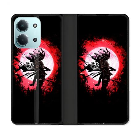 Housse cuir portefeuille Pour Xiaomi Redmi 15C 4G Voyage Japon Samourai