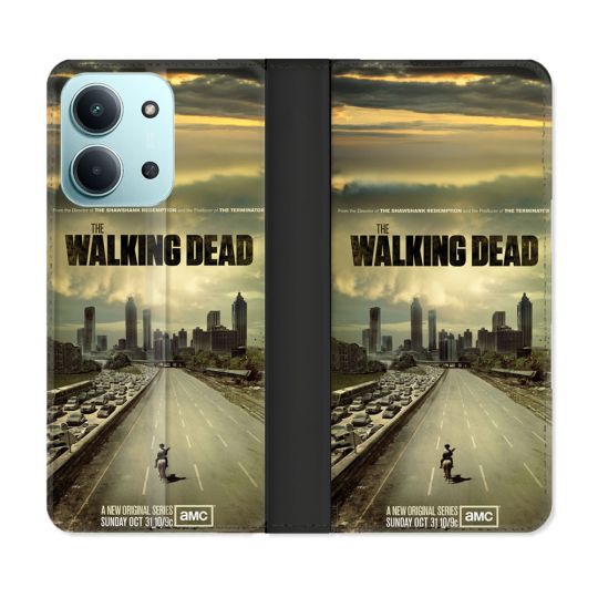 Housse cuir portefeuille Pour Xiaomi Redmi 15C 4G Walking Dead