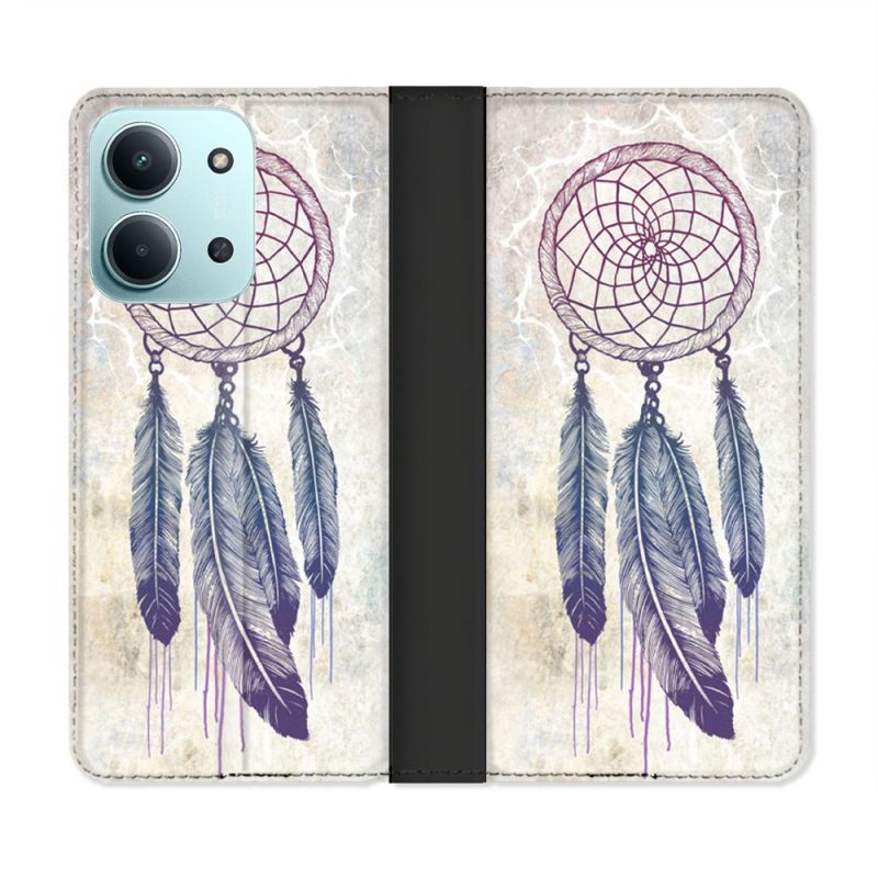 Housse cuir portefeuille Pour Xiaomi Redmi 15C 4G Zen Attrape Reve Blanc