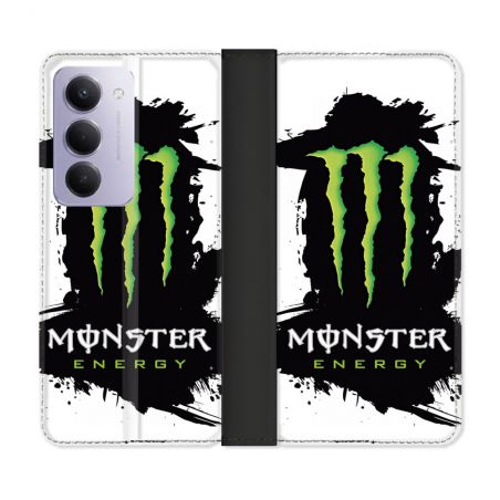 Housse cuir portefeuille Pour Xiaomi Redmi 15 5G Monster Energy Tache