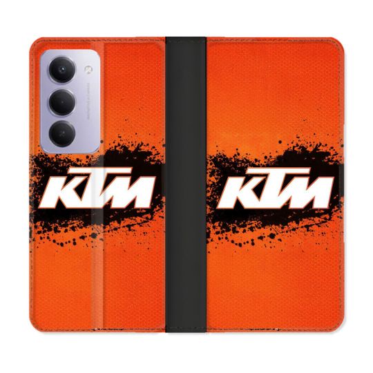 Housse cuir portefeuille Pour Xiaomi Redmi 15 5G Moto KTM