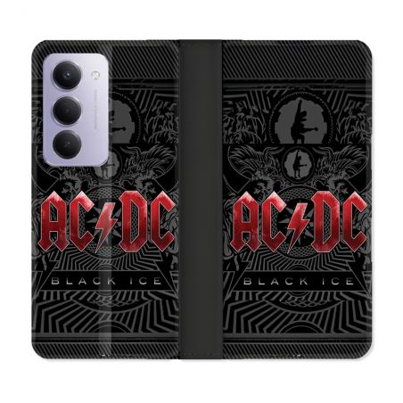 Housse cuir portefeuille Pour Xiaomi Redmi 15 5G Musique Rock ACDC Rouge