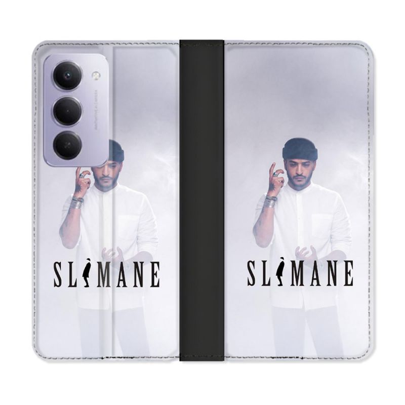 Housse cuir portefeuille Pour Xiaomi Redmi 15 5G Musique Slimane Blanc