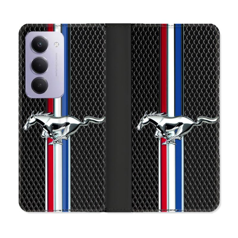 Housse cuir portefeuille Pour Xiaomi Redmi 15 5G Mustang