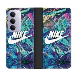 Housse cuir portefeuille Pour Xiaomi Redmi 15 5G Nike Turquoise