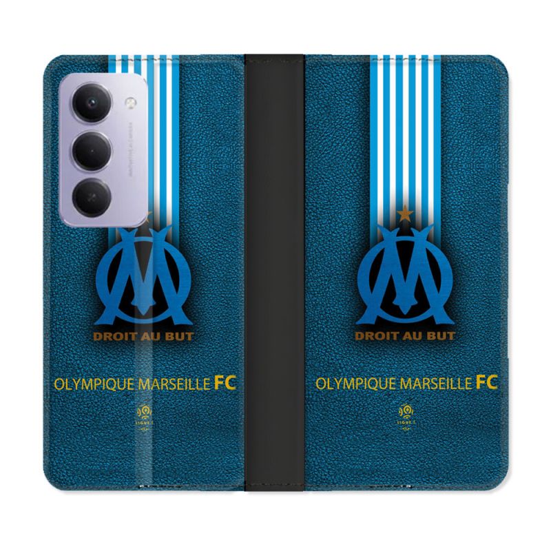 Housse cuir portefeuille Pour Xiaomi Redmi 15 5G Olympique Marseille OM Bande