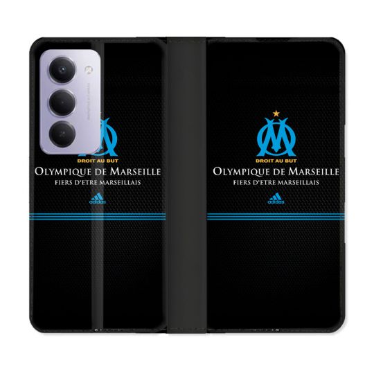 Housse cuir portefeuille Pour Xiaomi Redmi 15 5G Olympique Marseille OM Fier etre Marseillais