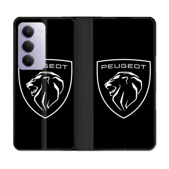 Housse cuir portefeuille Pour Xiaomi Redmi 15 5G Peugeot