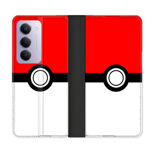 Housse cuir portefeuille Pour Xiaomi Redmi 15 5G Pokemon Pokeball