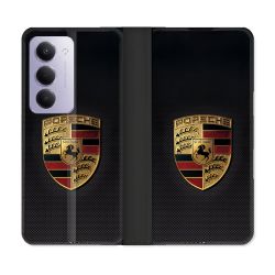 Housse cuir portefeuille Pour Xiaomi Redmi 15 5G Porsche Carbone