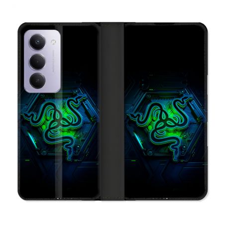 Housse cuir portefeuille Pour Xiaomi Redmi 15 5G Razer