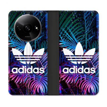 Housse cuir portefeuille Pour Xiaomi Redmi A3 Adidas Palmier