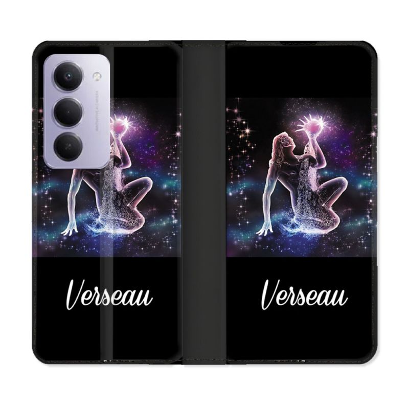 Housse cuir portefeuille Pour Xiaomi Redmi 15 5G Signe Zodiaque 2 Verseau