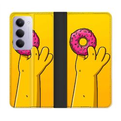 Housse cuir portefeuille Pour Xiaomi Redmi 15 5G Simpson Donuts