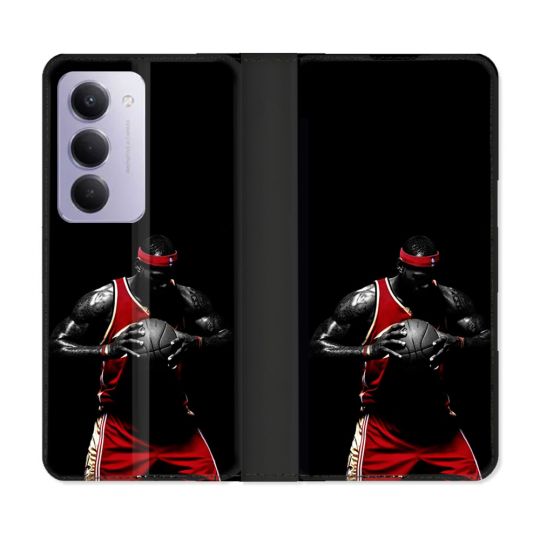 Housse cuir portefeuille Pour Xiaomi Redmi 15 5G Sport Basketeur