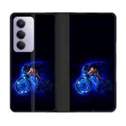 Housse cuir portefeuille Pour Xiaomi Redmi 15 5G Sport Cyclisme Bleu
