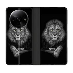 Housse cuir portefeuille Pour Xiaomi Redmi A3 Animal Lion Majestueux