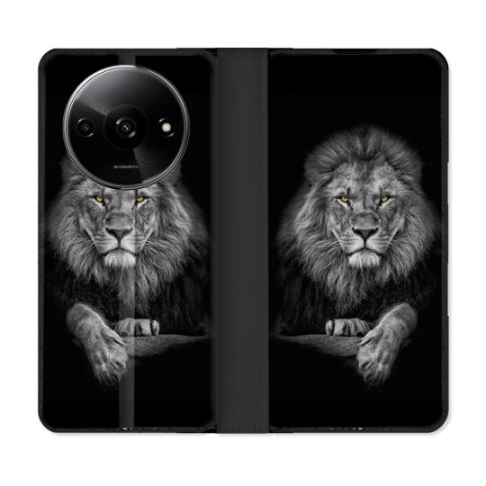 Housse cuir portefeuille Pour Xiaomi Redmi A3 Animal Lion Majestueux