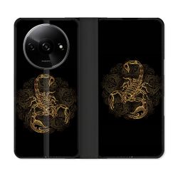 Housse cuir portefeuille Pour Xiaomi Redmi A3 Animal Scorpion Fresque
