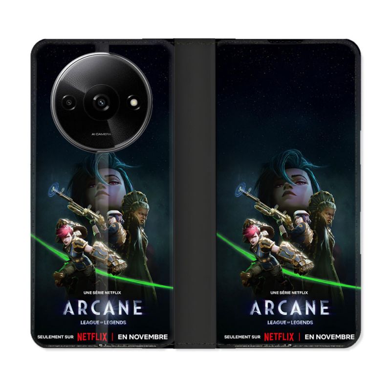 Housse cuir portefeuille Pour Xiaomi Redmi A3 Arcane Affiche