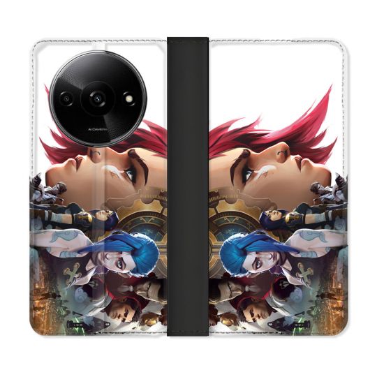 Housse cuir portefeuille Pour Xiaomi Redmi A3 Arcane Jinx Sœur