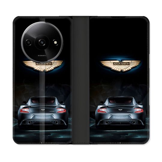 Housse cuir portefeuille Pour Xiaomi Redmi A3 Aston Martin