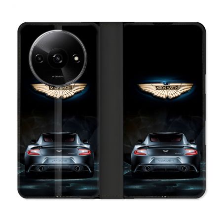 Housse cuir portefeuille Pour Xiaomi Redmi A3 Aston Martin