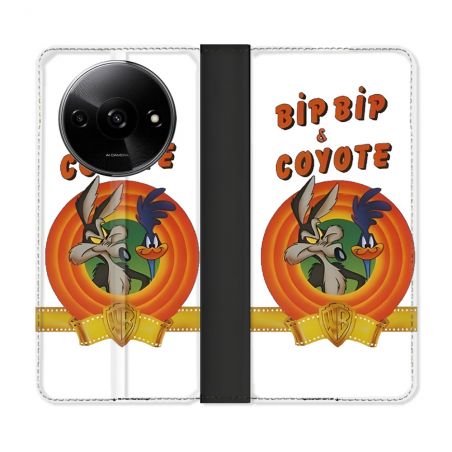 Housse cuir portefeuille Pour Xiaomi Redmi A3 Bip Bip Coyote