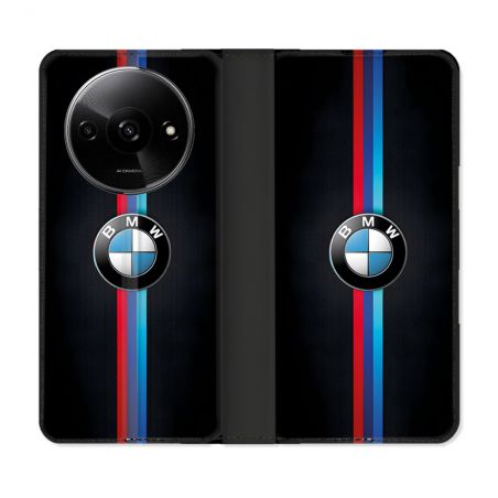 Housse cuir portefeuille Pour Xiaomi Redmi A3 BMW Logo