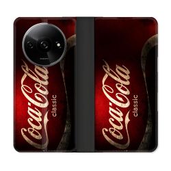 Housse cuir portefeuille Pour Xiaomi Redmi A3 Coca Cola Classique