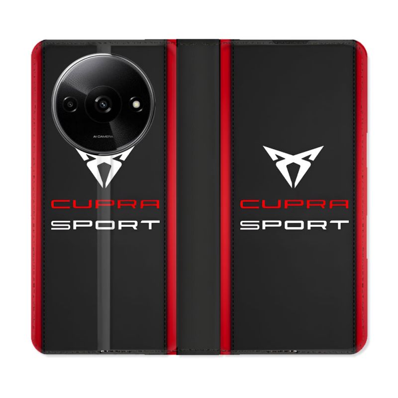 Housse cuir portefeuille Pour Xiaomi Redmi A3 Cupra