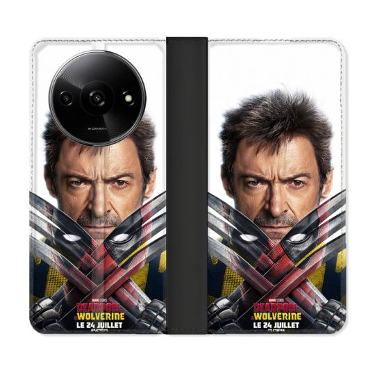 Housse cuir portefeuille Pour Xiaomi Redmi A3 Deadpool Affiche