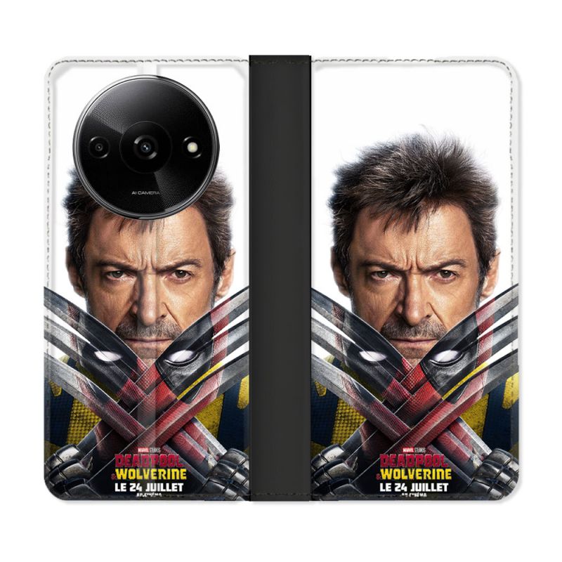 Housse cuir portefeuille Pour Xiaomi Redmi A3 Deadpool Affiche