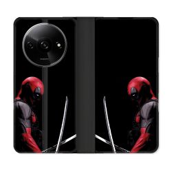 Housse cuir portefeuille Pour Xiaomi Redmi A3 Deadpool Epee