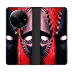 Housse cuir portefeuille Pour Xiaomi Redmi A3 Deadpool Yeux