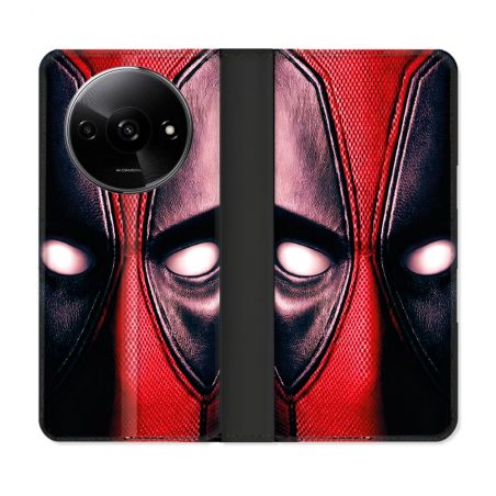 Housse cuir portefeuille Pour Xiaomi Redmi A3 Deadpool Yeux