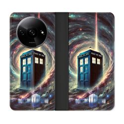Housse cuir portefeuille Pour Xiaomi Redmi A3 Dr Who Tardis Univers