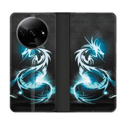 Housse cuir portefeuille Pour Xiaomi Redmi A3 Fantastique Dragon Bleu