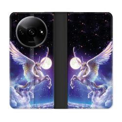 Housse cuir portefeuille Pour Xiaomi Redmi A3 Fantastique Licorne Céleste