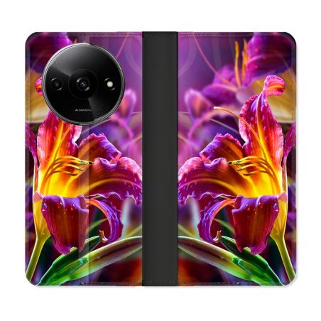 Housse cuir portefeuille Pour Xiaomi Redmi A3 Fleur Lys Color