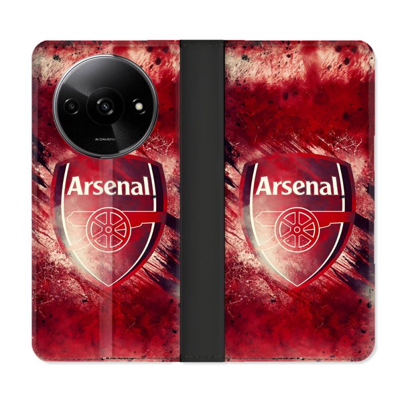 Housse cuir portefeuille Pour Xiaomi Redmi A3 Foot Arsenal