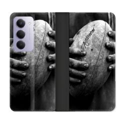 Housse cuir portefeuille Pour Xiaomi Redmi 15 5G Sport Rugby Ballon Vintage