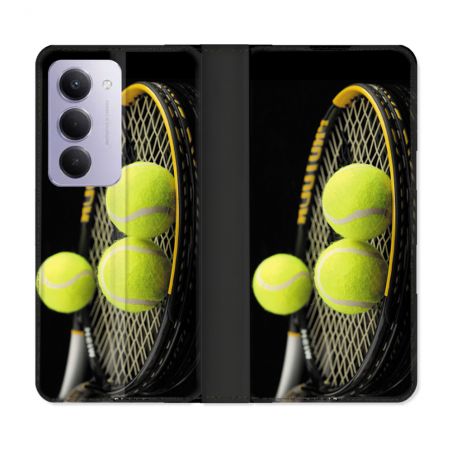 Housse cuir portefeuille Pour Xiaomi Redmi 15 5G Sport Tennis Balls