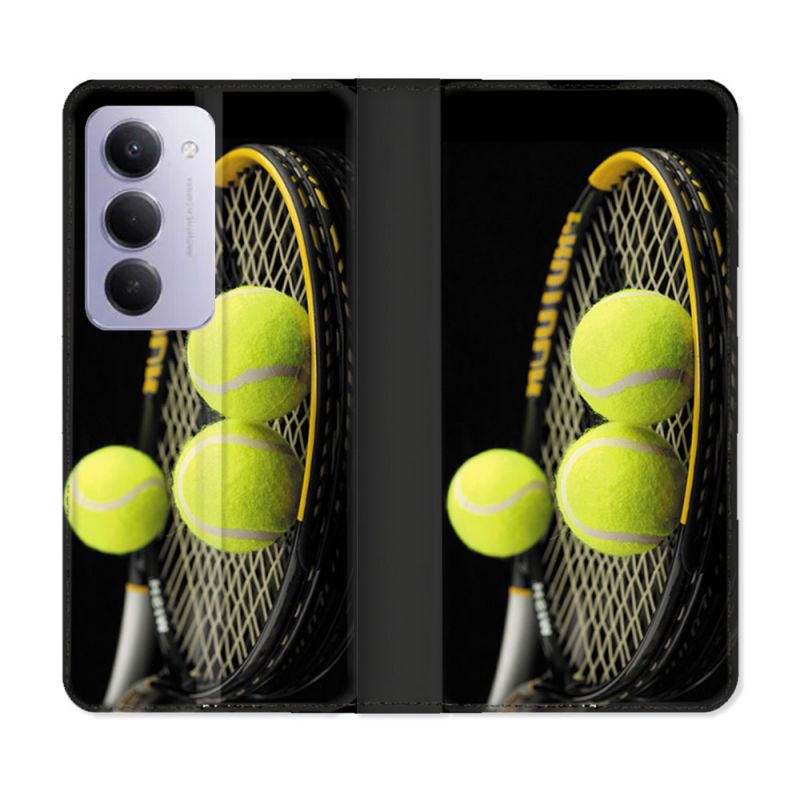 Housse cuir portefeuille Pour Xiaomi Redmi 15 5G Sport Tennis Balls