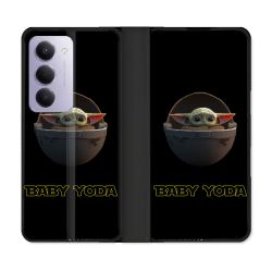 Housse cuir portefeuille Pour Xiaomi Redmi 15 5G Star Wars - Yoda bebe noir